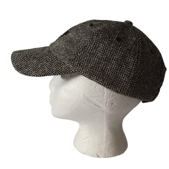 Alternative Apparel Tweed Wool Embellished Baseball Cap Cream & Black OS - Picture 2 of 4